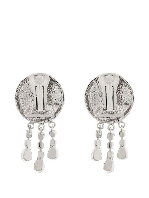 Alessandra Rich stone embellished drop earrings - Silver