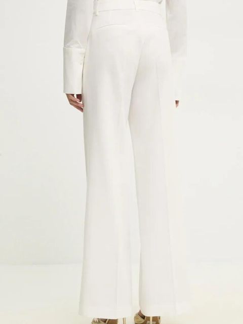 Answear.LAB spodnie garniturowe z szeroką nogawką kolor biały high waist