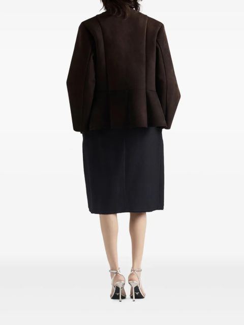 Prada button-fastening suede jacket - Brown