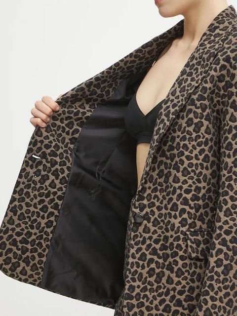 Morgan marynarka VBILI.F kolor beżowy jednorzędowa wzorzysta VBILI.F