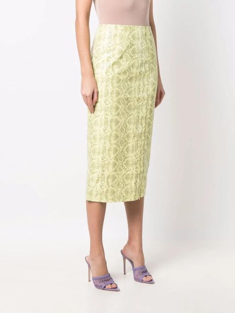 ROTATE BIRGER CHRISTENSEN snakeskin-print skirt - Yellow