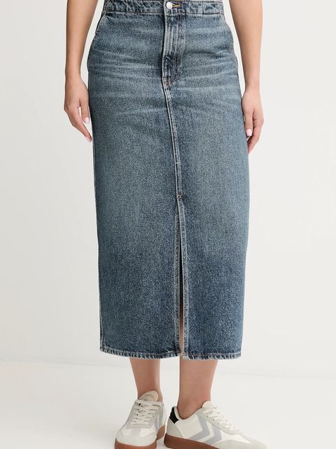 Calvin Klein Jeans spódnica jeansowa kolor niebieski midi ołówkowa LV047D724G - zdjęcie produktu nr 1