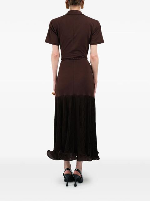 Rowen Rose pleated maxi polo dress - Brown