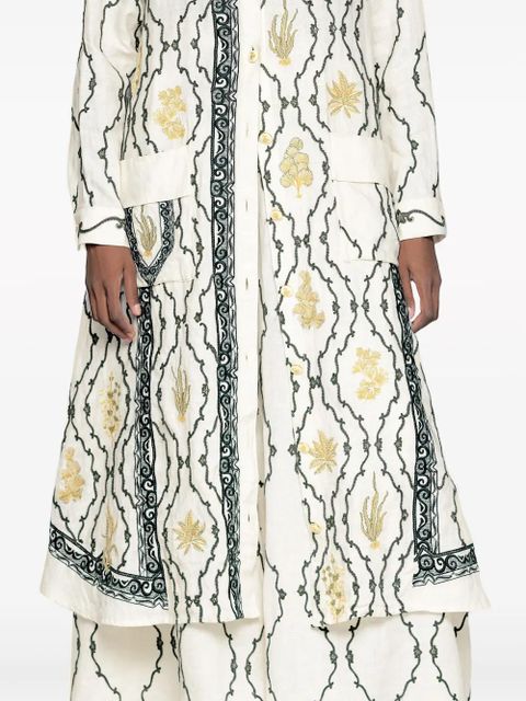 Agua By Agua Bendita Marea Calado embroidered-design palazzo trousers - White