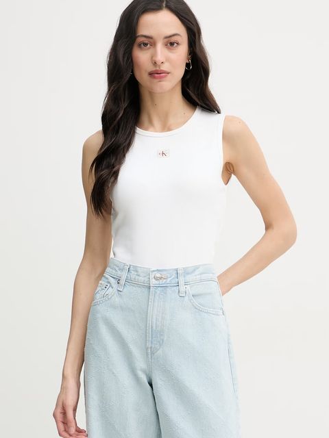 Calvin Klein Jeans top damski bawełniany z elastanem - zdjęcie produktu nr 1