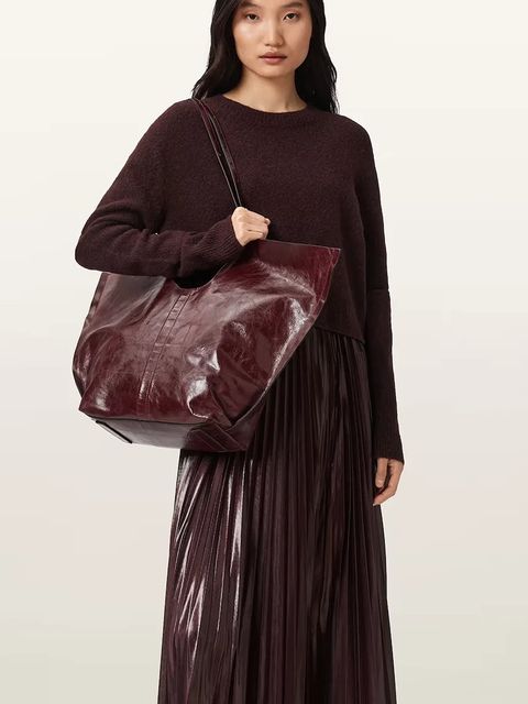 AllSaints torebka skórzana ARA kolor czerwony W284XD