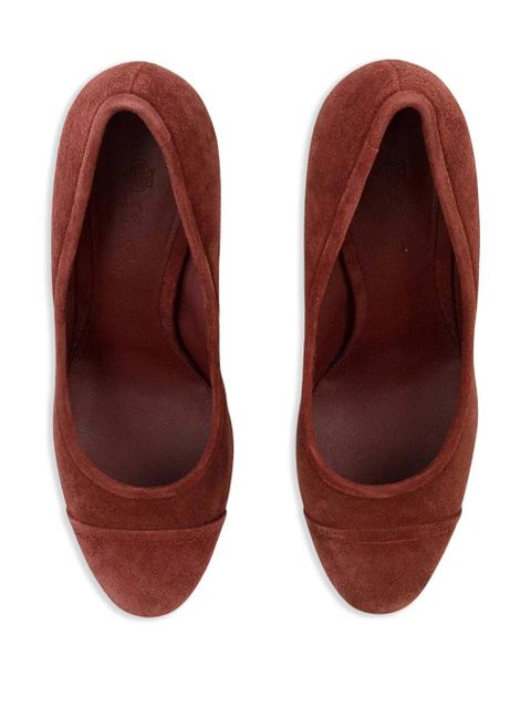 Loro Piana block-heel suede pumps - Red - zdjęcie produktu nr 2