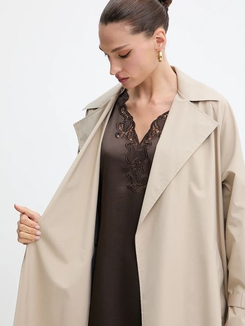 Weekend Max Mara płaszcz FATTO kolor beżowy 2525026011600