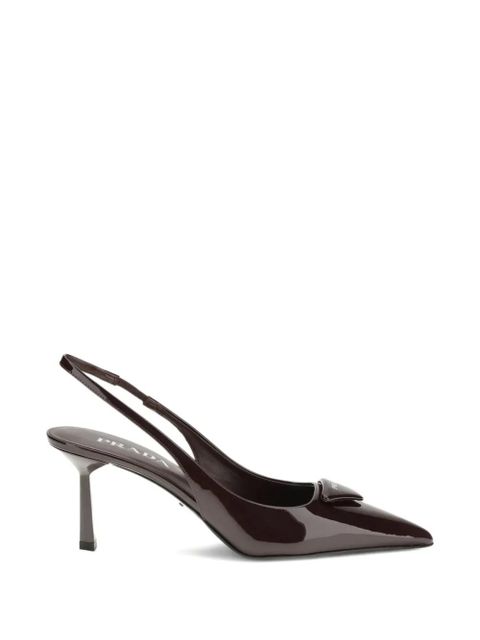 Prada triangle-logo slingback pumps - Brown - zdjęcie produktu nr 1