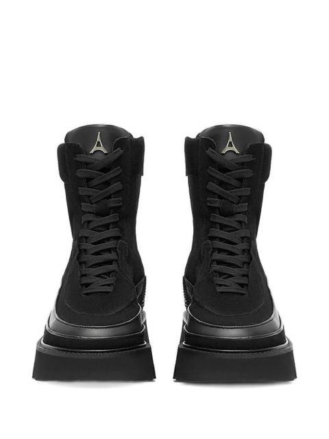 Manière De Voir eiffel zip combat boots - Black