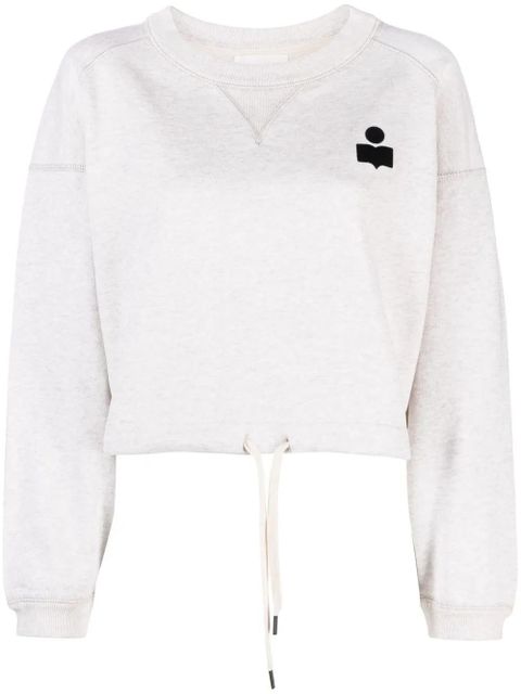 MARANT ÉTOILE Margo cropped drawstring sweatshirt - Neutrals - zdjęcie produktu nr 1