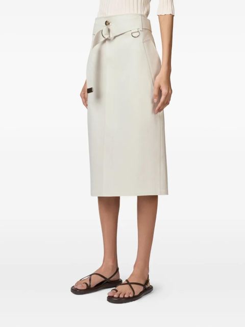 Tod's belted midi skirt - White