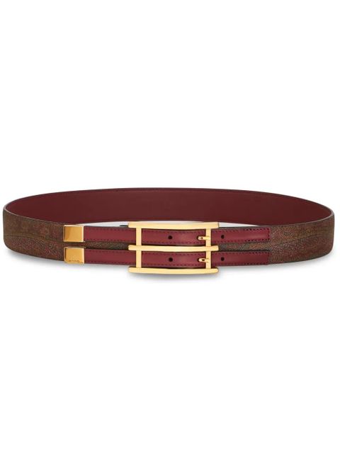 ETRO paisley-print leather belt - Red - zdjęcie produktu nr 1