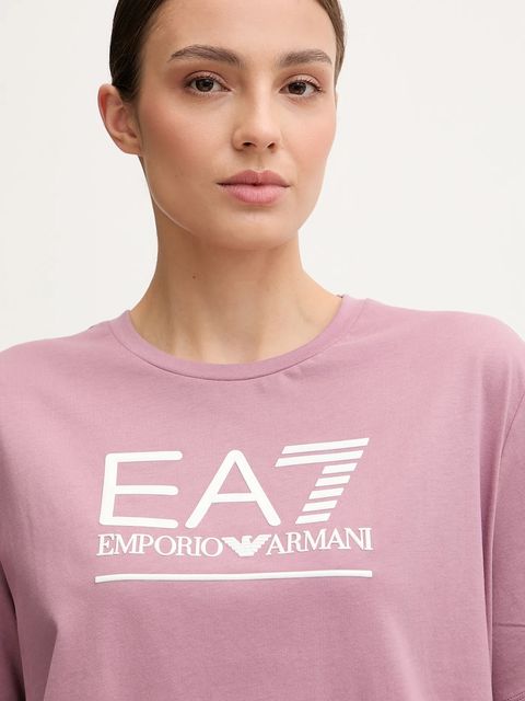 EA7 Emporio Armani t-shirt bawełniany damski kolor różowy AF12503.7W000414
