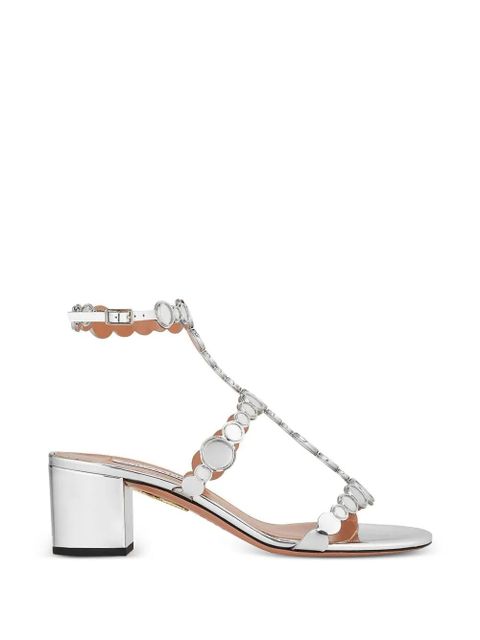 Aquazzura circle-embellished sandals - Silver - zdjęcie produktu nr 1
