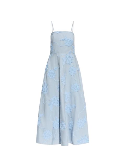 ROTATE BIRGER CHRISTENSEN floral-appliqué midi dress - Blue - zdjęcie produktu nr 1