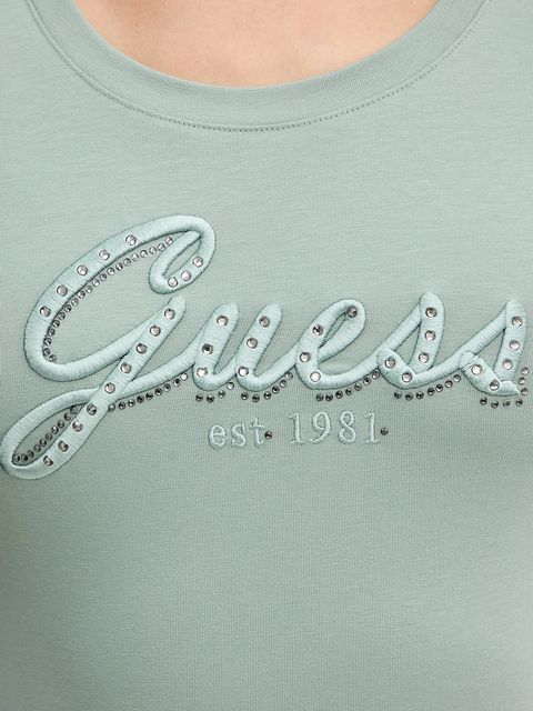 Guess t-shirt damski kolor zielony W5YI46 J1314