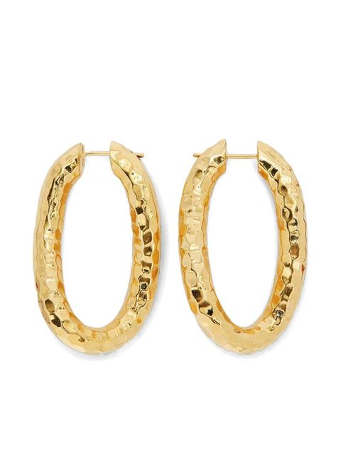 Jil Sander hammered hoop earrings - Gold