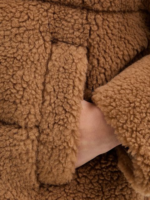 Weekend Max Mara kurtka z domieszką wełny ALFREDO kolor brązowy zimowa oversize 2525486062600