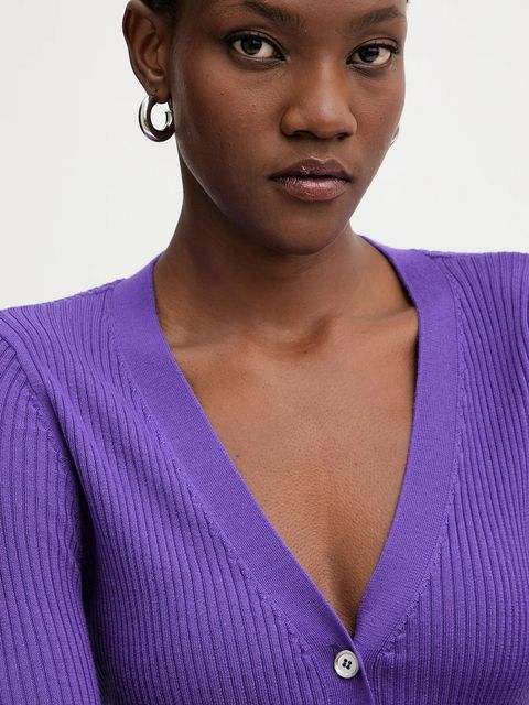 Pinko kardigan z dodatkiem wełny damski kolor fioletowy lekki 105506 A18M