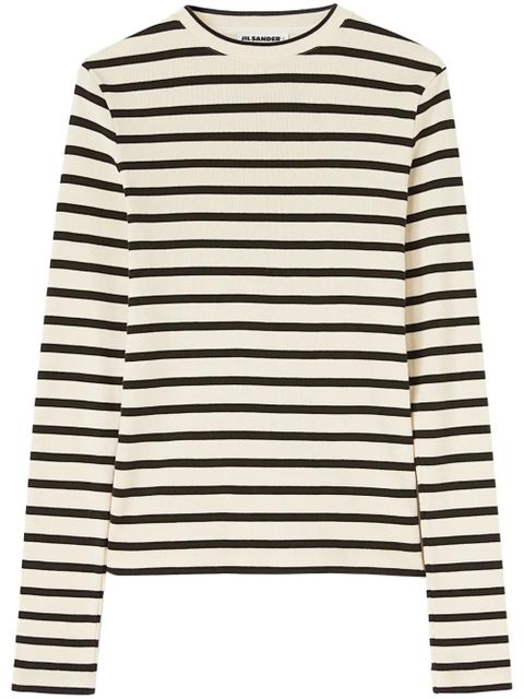 Jil Sander stripe-print cotton T-shirt - Neutrals - zdjęcie produktu nr 1