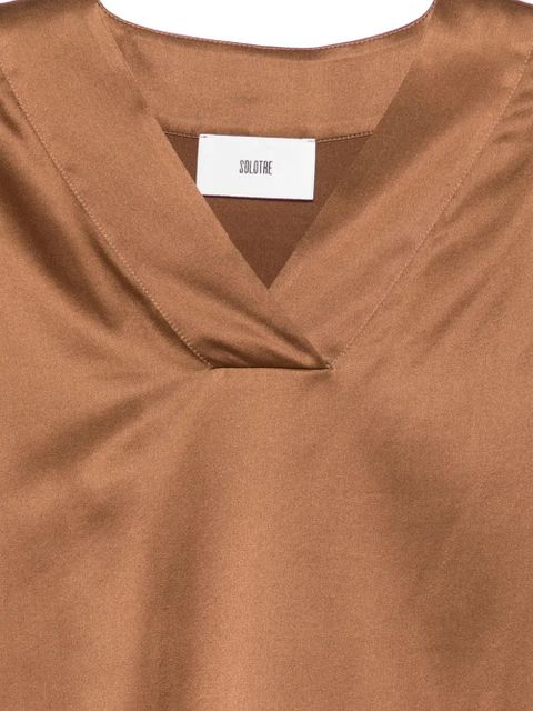 SOLOTRE V-neck blouse - Brown