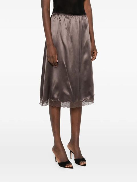 Magda Butrym lace-trim midi skirt - Brown - zdjęcie produktu nr 2