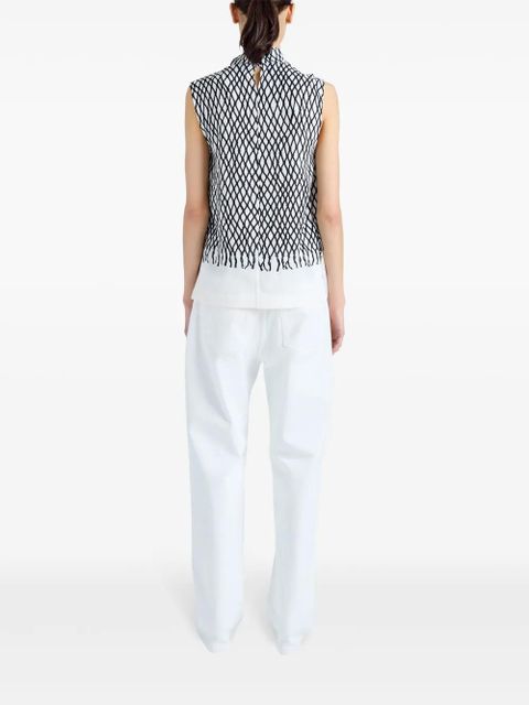 Proenza Schouler Valerie abstract-pattern top - White