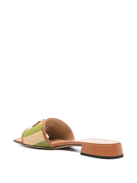 Valentino Garavani V-logo leather sandals - Neutrals