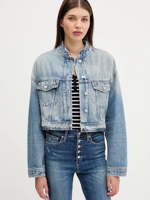 Tommy Jeans kurtka jeansowa kolor niebieski przejściowa oversize DW0DW21195 - zdjęcie produktu nr 1