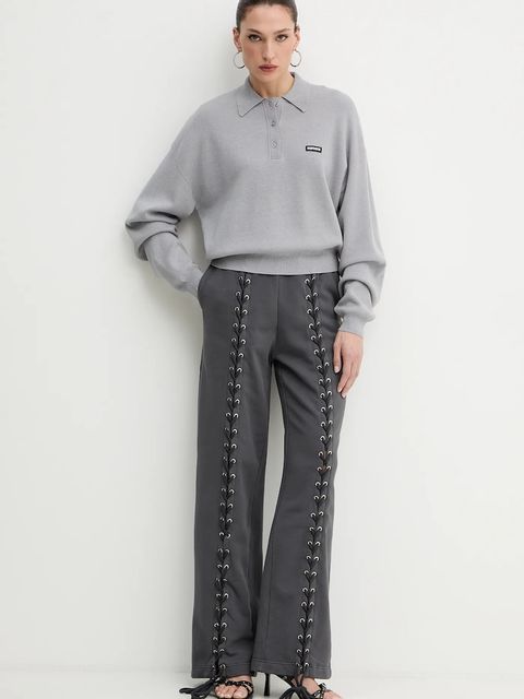 Rotate sweter z dodatkiem wełny damski kolor szary lekki 115137039 - zdjęcie produktu nr 2