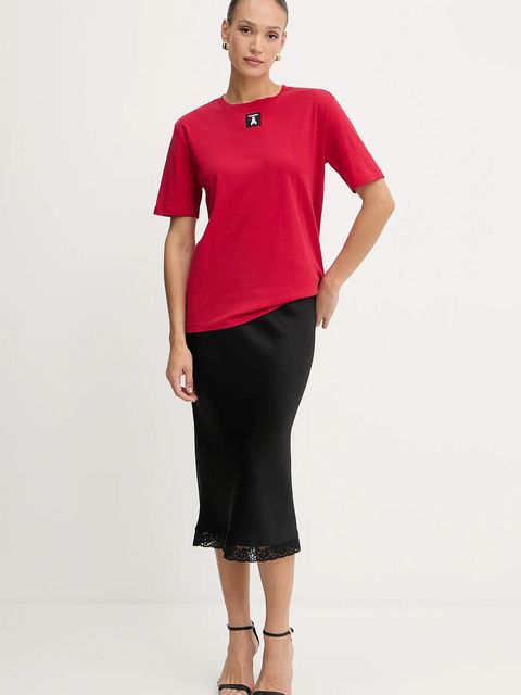 Patrizia Pepe t-shirt bawełniany damski kolor czerwony 8M1612 J089