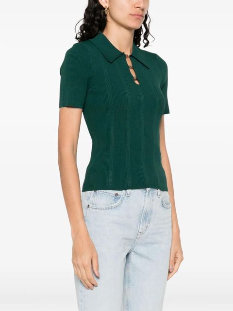 SANDRO jersey polo top - Green