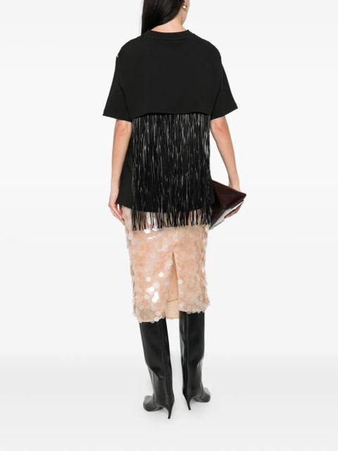 Sportmax fringe-detail T-shirt - Black - zdjęcie produktu nr 2