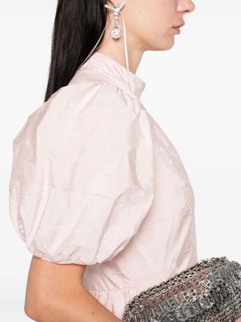 Cecilie Bahnsen puff-sleeve tiered midi dress - Pink