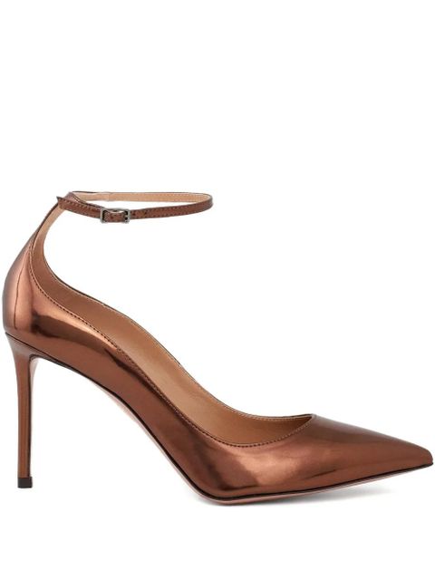 Aquazzura 85mm Love Affair pointed ankle strap pumps - Brown - zdjęcie produktu nr 1