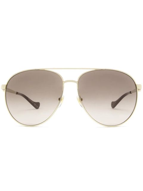 Gucci Eyewear Interlocking G pilot-frame sunglasses - Gold - zdjęcie produktu nr 1