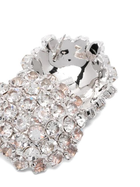 Self-Portrait crystal flower earrings - Silver