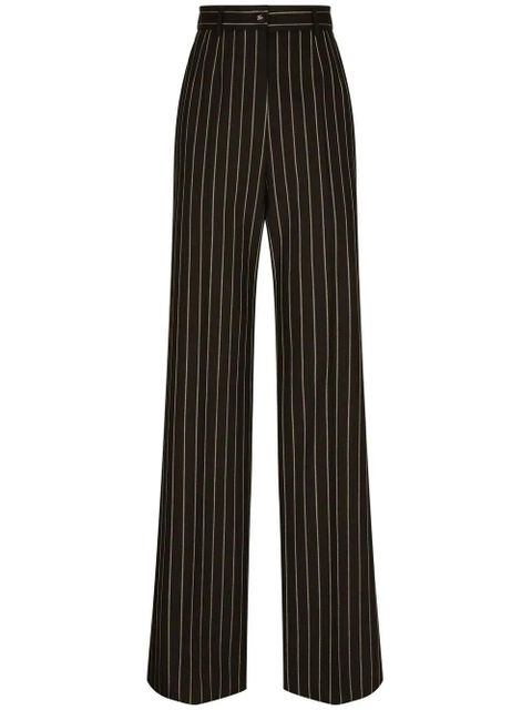 Dolce & Gabbana pinstriped wide-leg trousers - Black - zdjęcie produktu nr 1