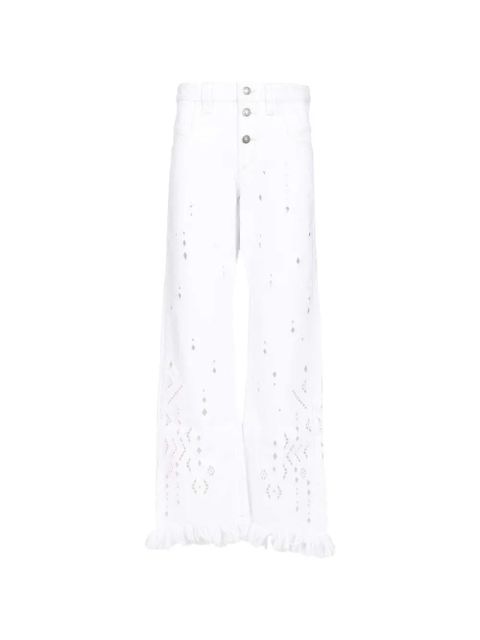 ISABEL MARANT broderie anglaise frayed trousers - White - zdjęcie produktu nr 1