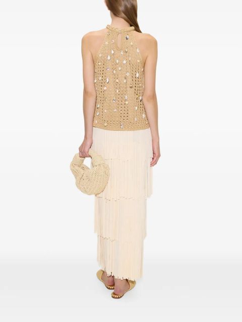Simon Miller Bahi shell-embellished crochet top - Neutrals