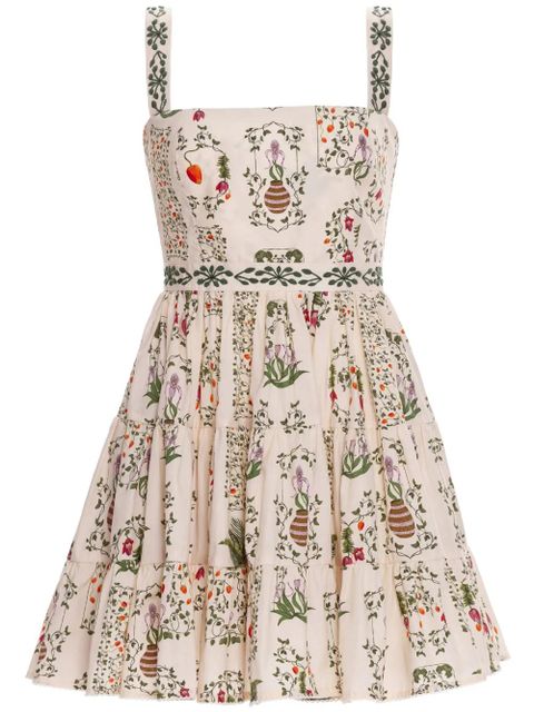 Agua By Agua Bendita Lima Bouquet hand-embroidered mini dress - Neutrals - zdjęcie produktu nr 1