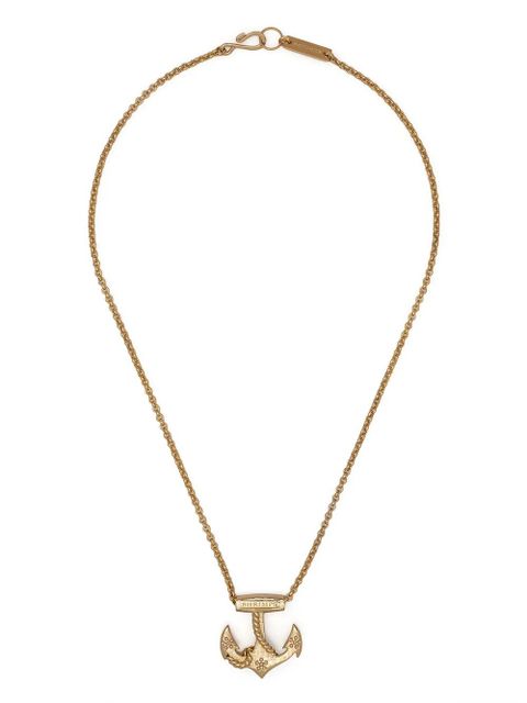 Shrimps anchor pendant necklace - Gold