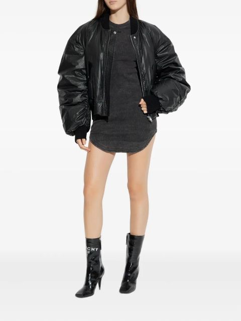 Off-White logo-embroidered ribbed dress - Black