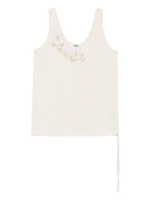 FENDI embellished tank top - Neutrals - zdjęcie produktu nr 1