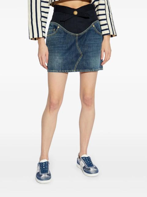 Balmain denim mini skirt - Blue