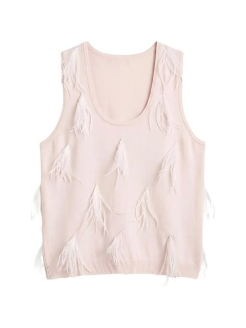 TWINSET feather-embellished top - Pink