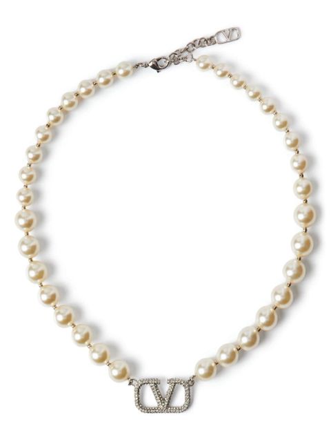 Valentino Garavani VLogo Signature pearl necklace - Neutrals