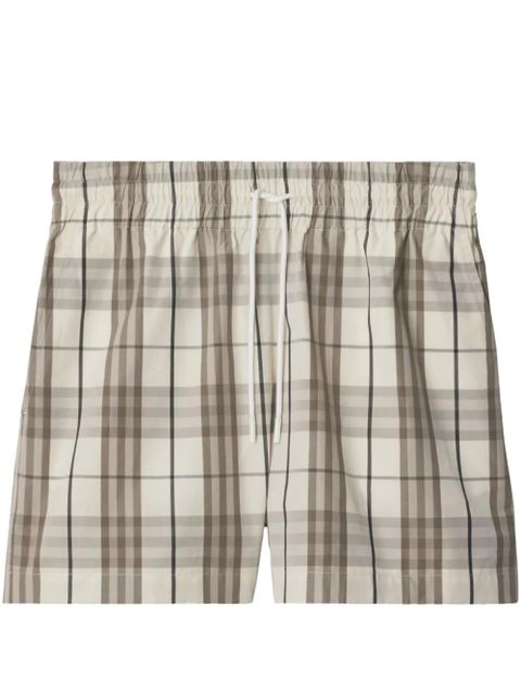 Burberry Check cotton shorts - Neutrals - zdjęcie produktu nr 1