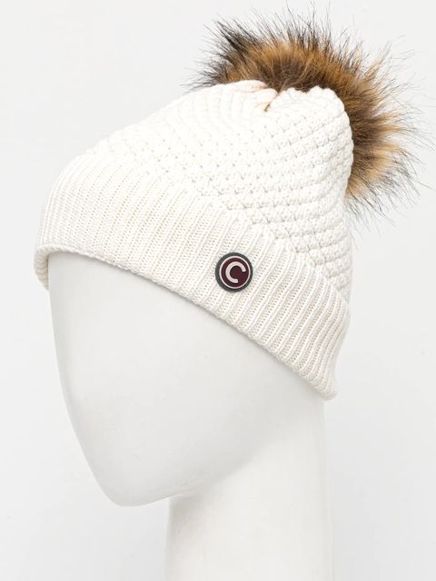 Colmar czapka z domieszką wełny kolor beżowy z grubej dzianiny 4854E.3XS - zdjęcie produktu nr 2